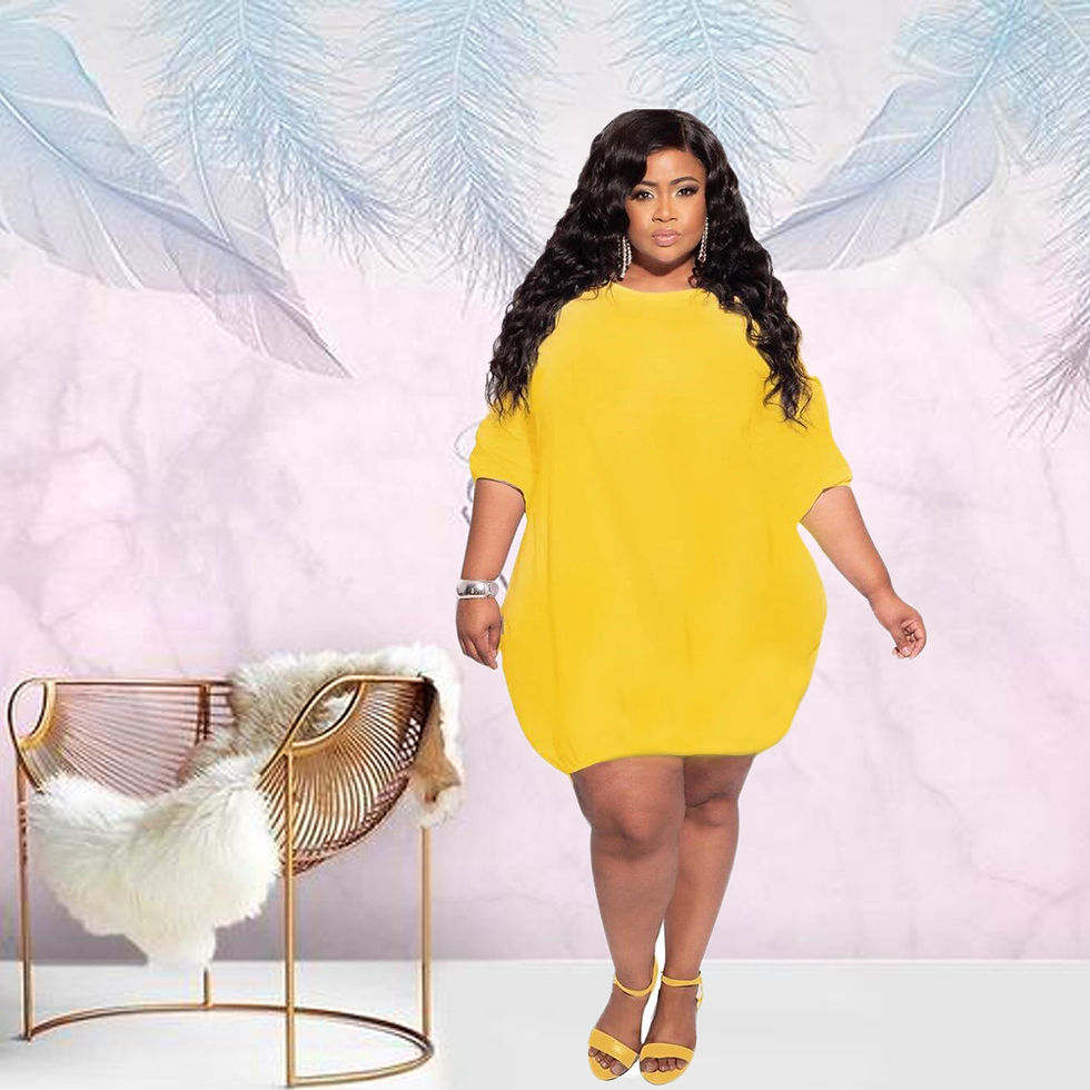 Thumbnail: Plus Size Women's Dresses Solid Color