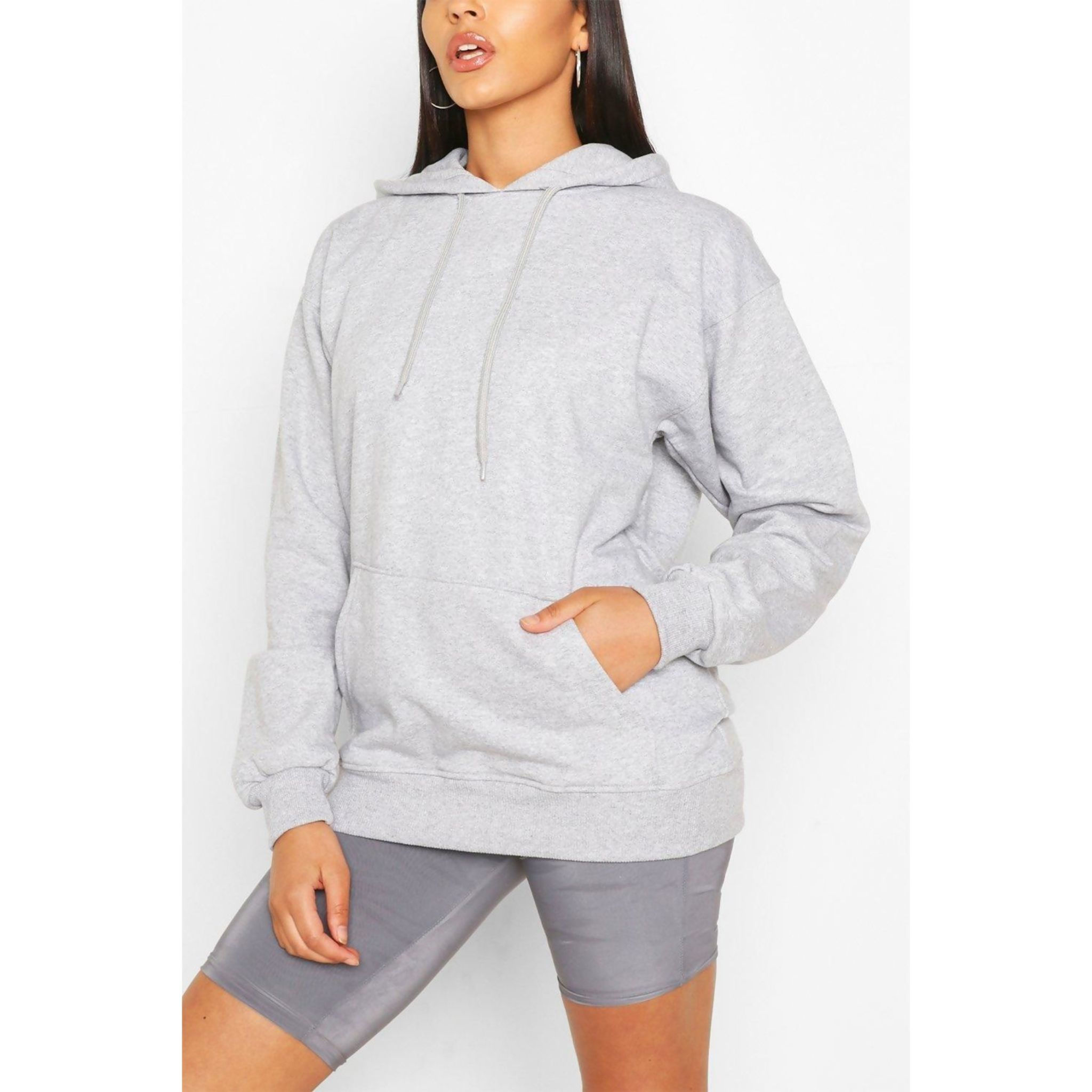 Grey Oversized Pullover Hoodie