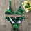 Thumbnail: Embroidery Women's Bikini Set Sexy Leaves For Rope