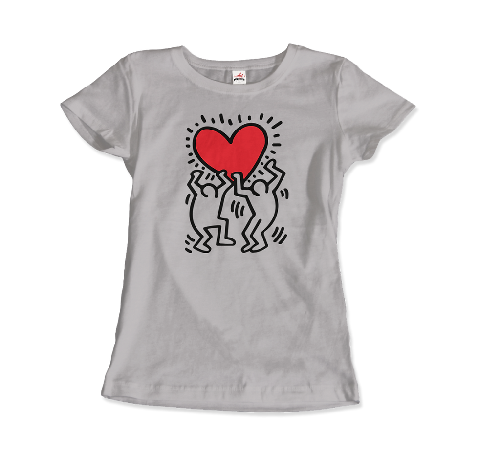 Thumbnail: Keith Haring Men Holding Heart Icon, Street Art T-Shirt