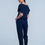 Miniatura: Navy Blue Jumpsuit With Short Sleeve and Ruffle Detail