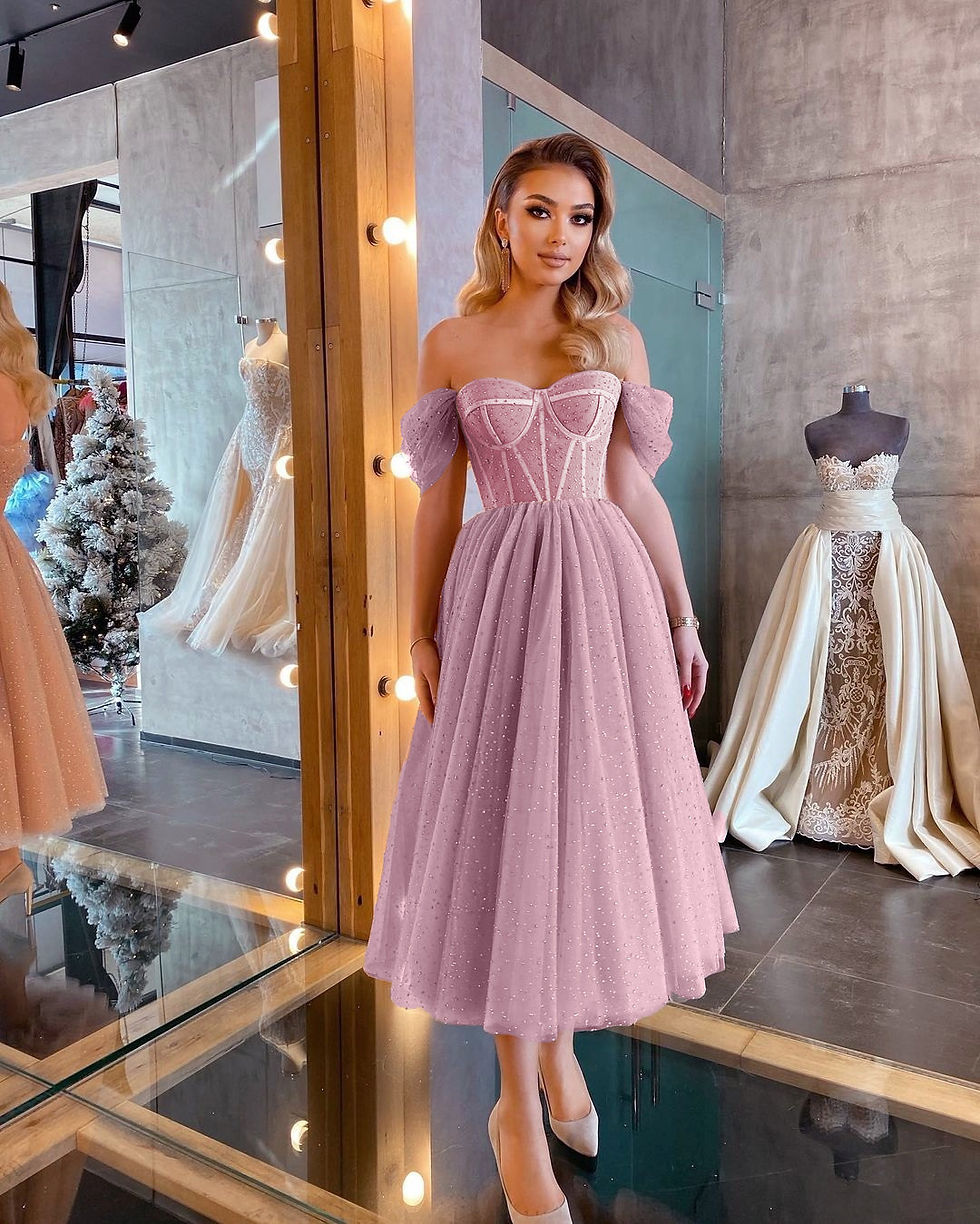 Thumbnail: Sequin Womens Dresses Ankle Length Wedding Fashion Girls Casual Dresses