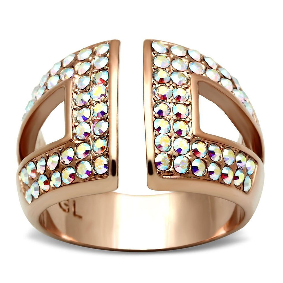Thumbnail: GL222 IP Rose Gold(Ion Plating) Brass Ring with