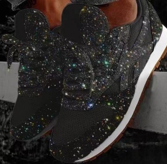 Thumbnail: Custom Fashion Style Ladies Casual Sneakers Comfortable Women Shiny Sports Shoes