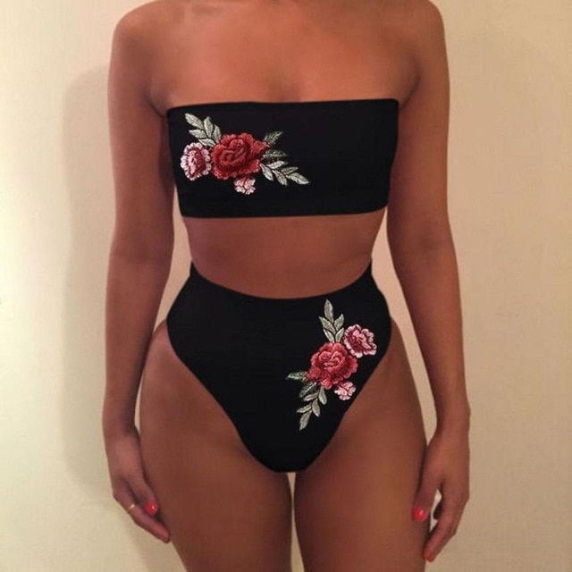 Thumbnail: Popular Women Beachwear Sexy Swimwear Embroidered