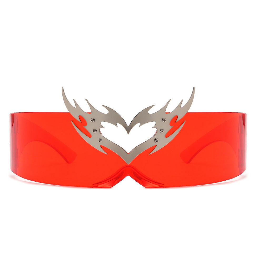 Miniatura: Futuristic Cyclops Wraparound Shield Translucent Crown Design Sunglasses