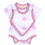 Thumbnail: Smart Short Sleeve Bodysuit + Bib - Pink Rose