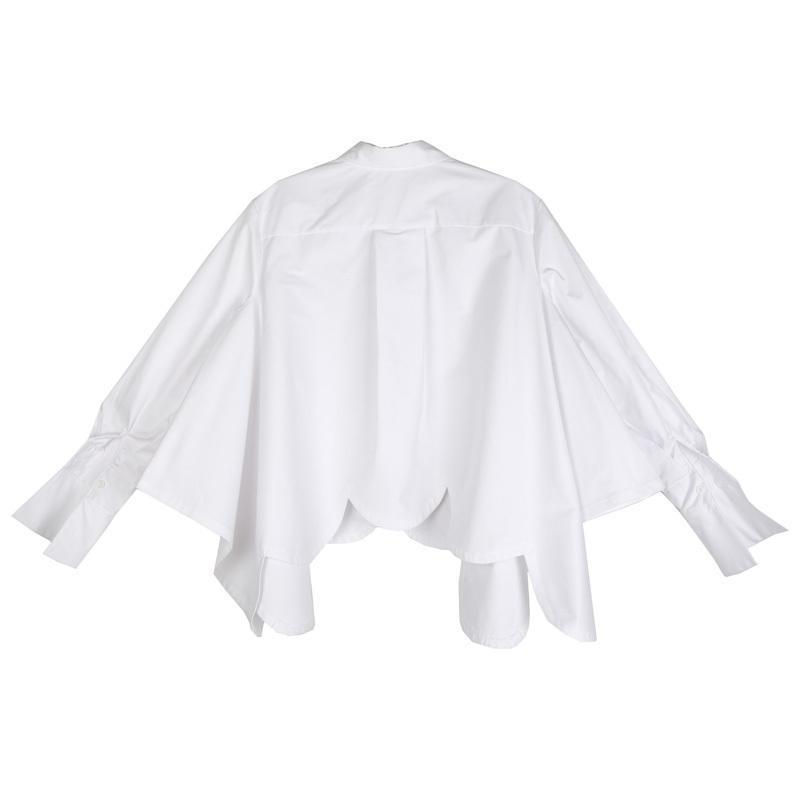 Miniatura: Sonoya Lapel Long Sleeve Irregular Hem Shirt