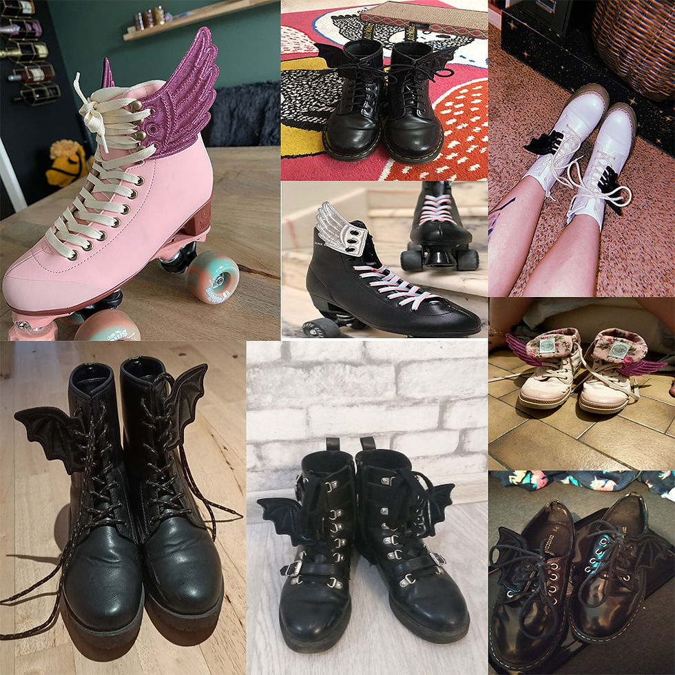 Thumbnail: Black Shoe Wings Ornament Show Halloween Party Fun Skate Shoes DIY Decorations