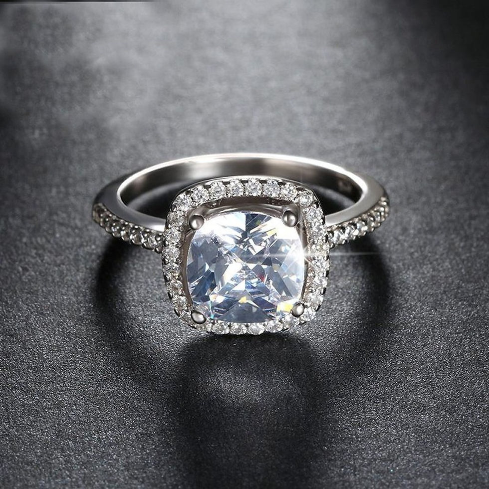Thumbnail: 2.00 CT Cushion-Cut Queen White Swarovski Elements Ring
