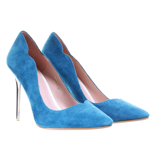 Thumbnail: Chrome Heel Dress Pumps (Navy)