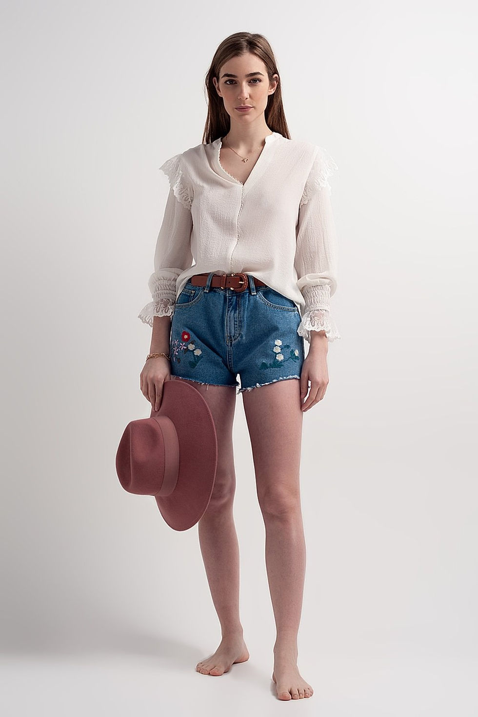 Miniatura: Volume Sleeve Blouse With Cuff Sleeve in Oyster