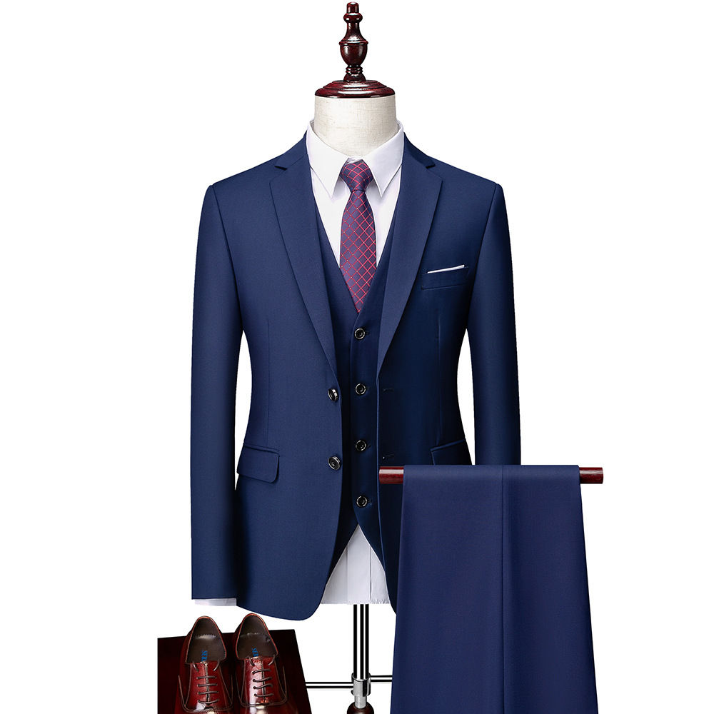 Suit (Jacket+Pants+Vest) Male Blazers Costume Business Suits for Men