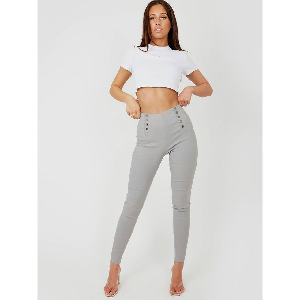Thumbnail: Mock Button High Waist Jeggings
