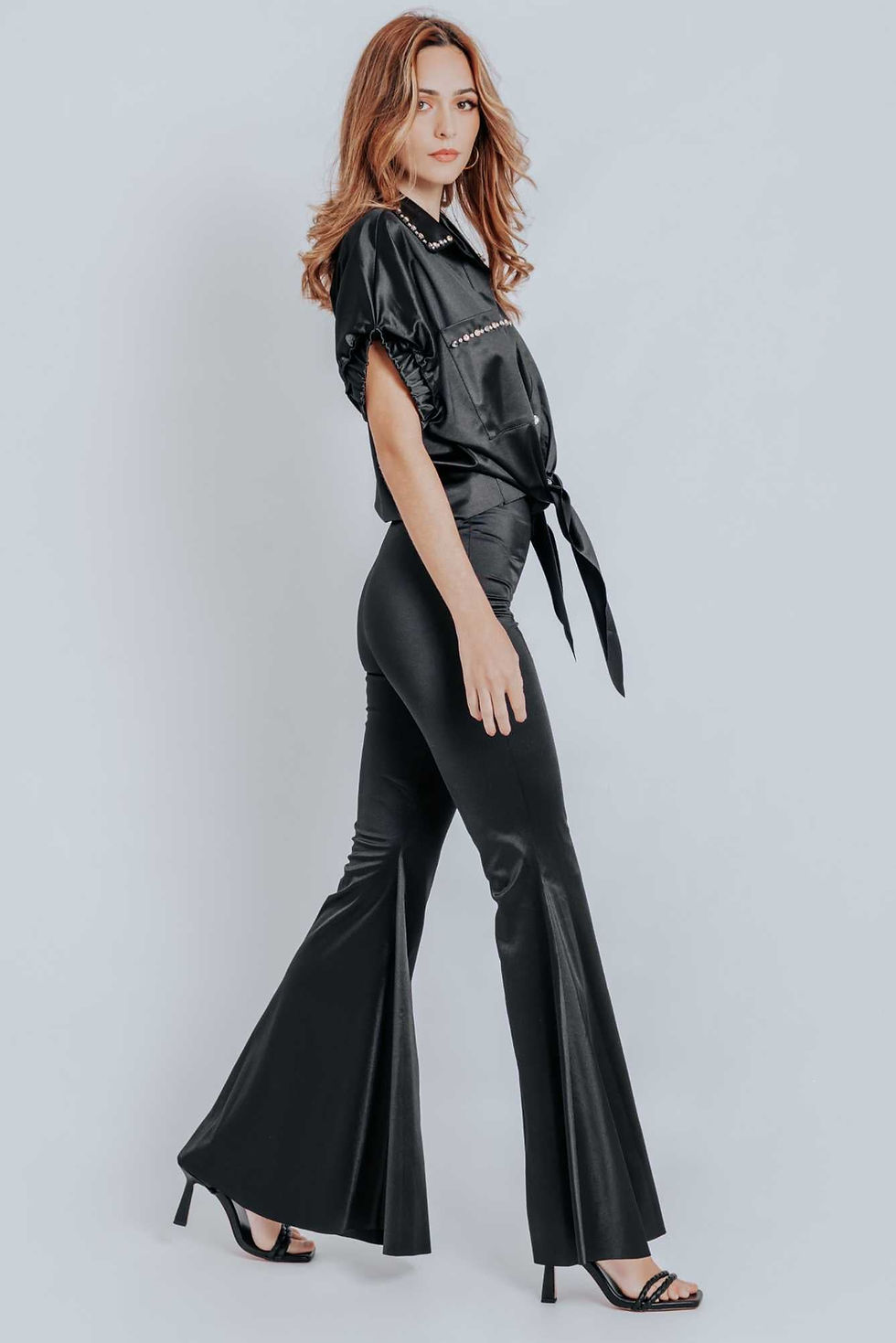 Thumbnail: Kali High Waisted Flare  Pants Black
