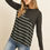 Miniatura: Solid Stripe Contrast Color Block Top