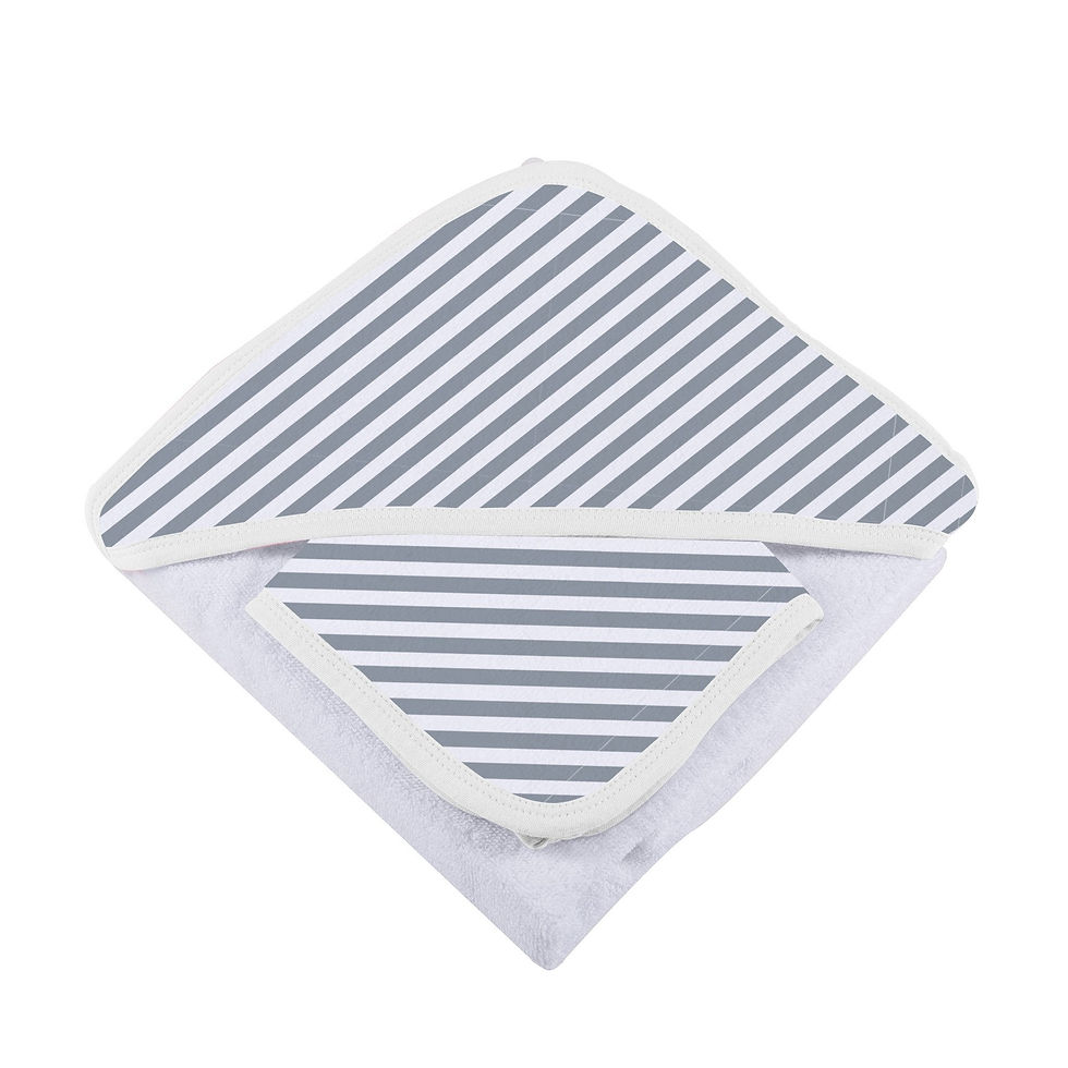 Miniatura: Finley Stripe Bamboo Hooded Towel and Washcloth Set