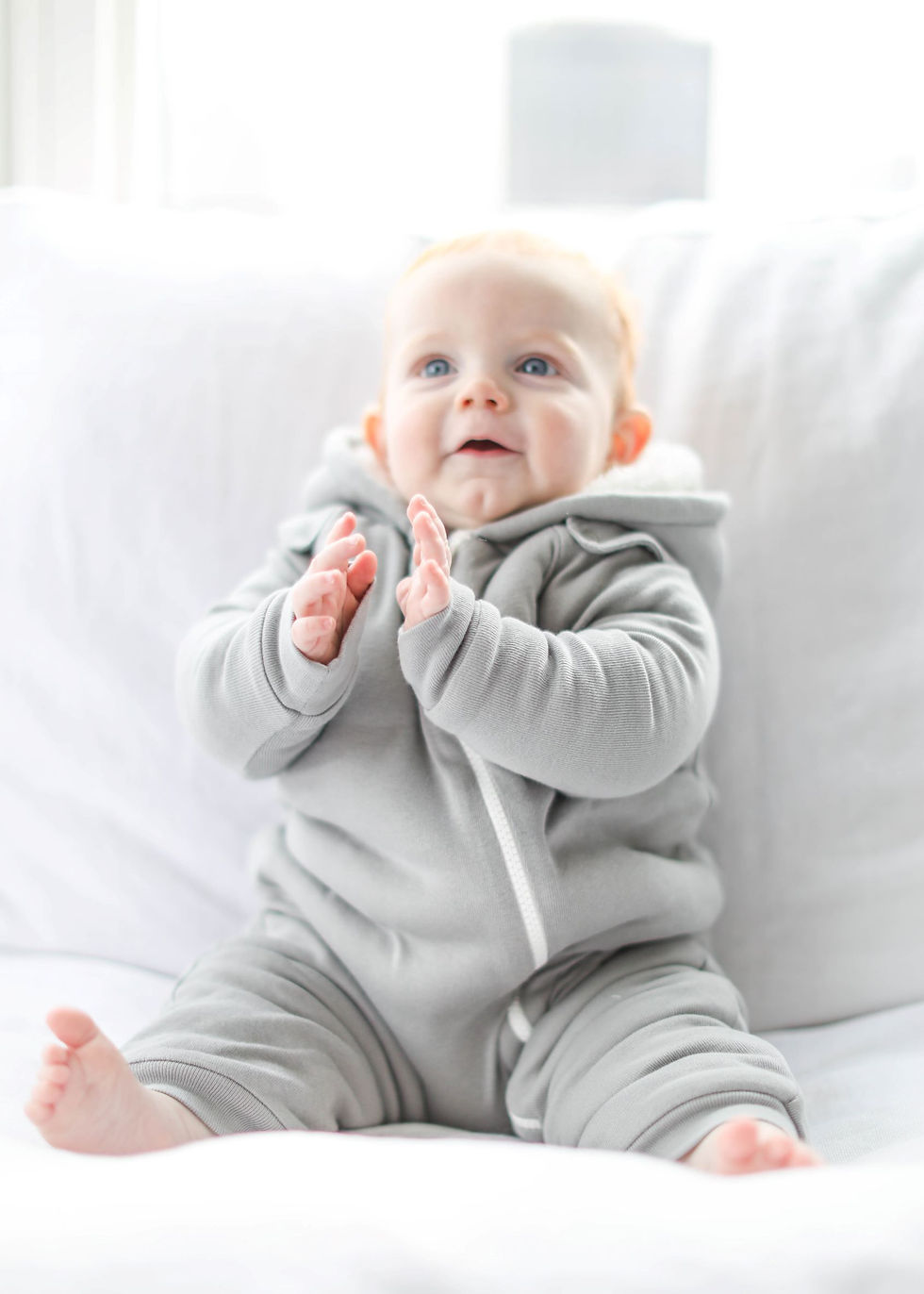 Thumbnail: Smart Cuddly Jumpsuit + Bib - Gray