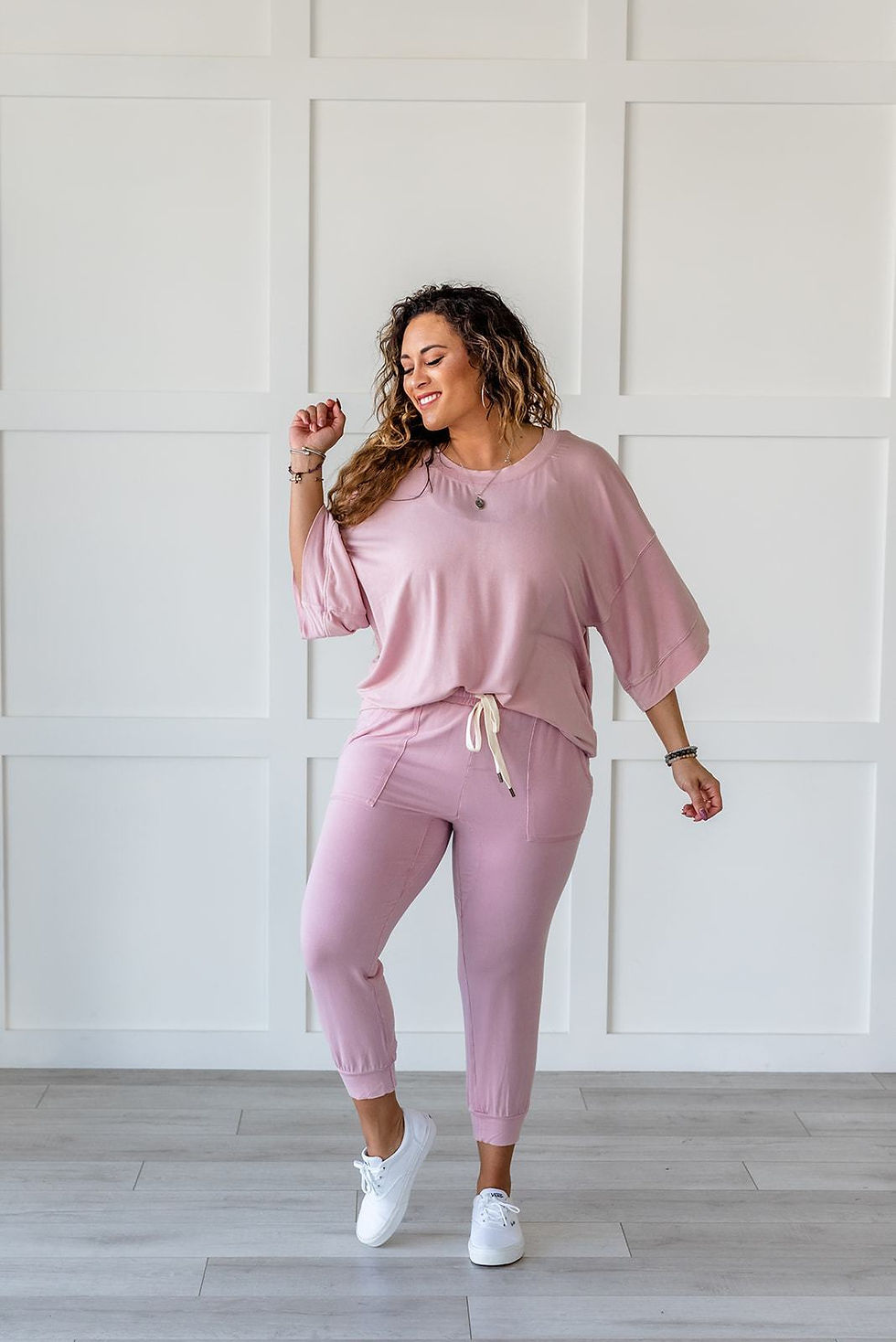 Thumbnail: Lazy Weekend French Terry Top- Pink