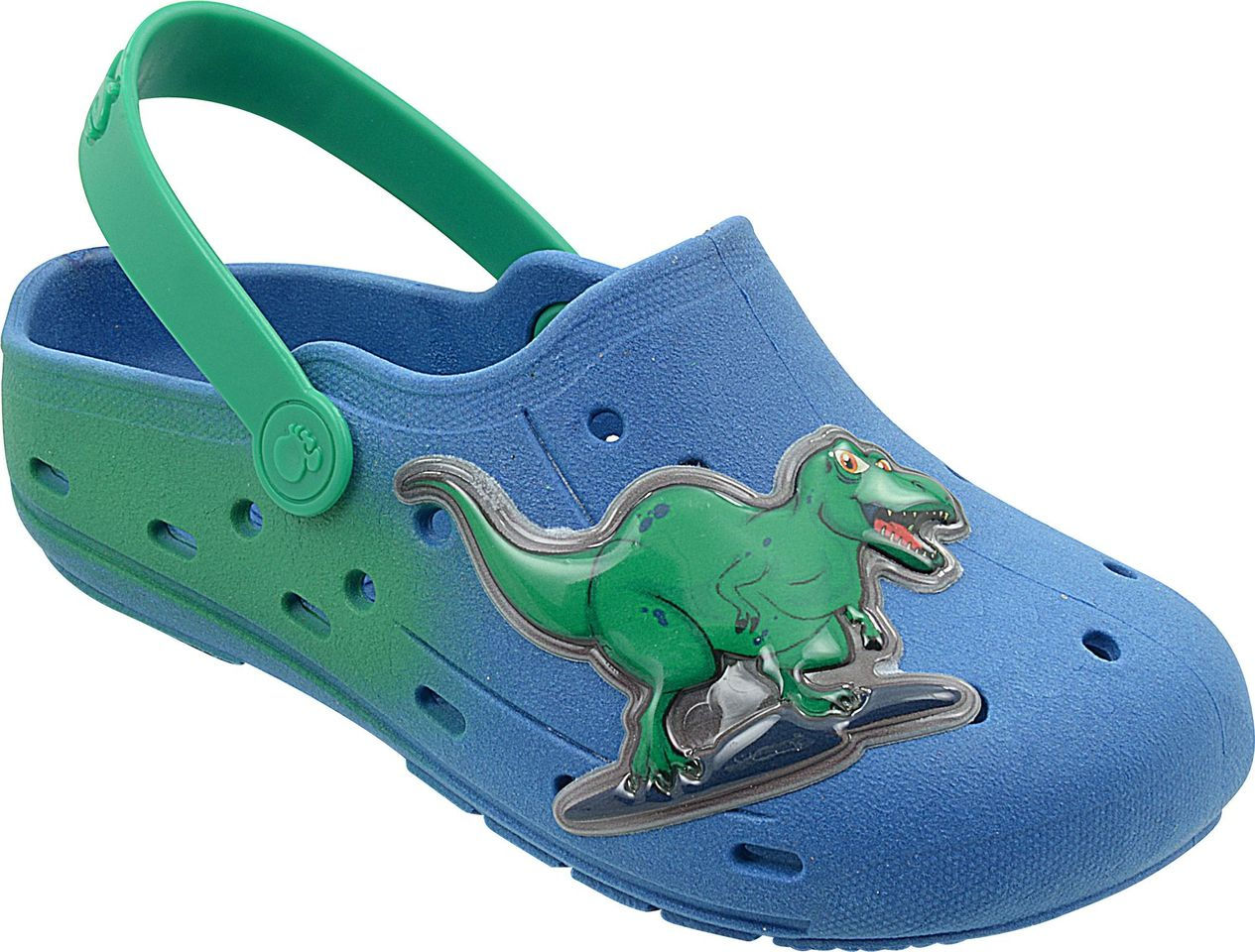 Premium Dinosaur Sandal in Latex in Blue and Gray