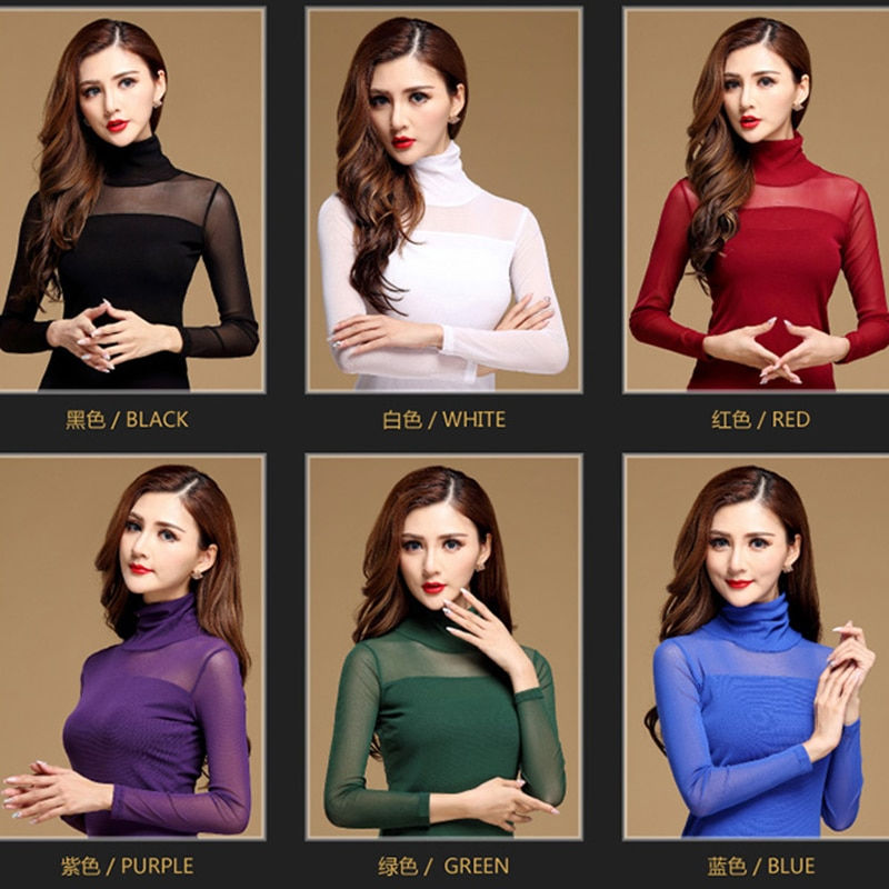 Thumbnail: Womens Blouse Shirt Black White Sexy