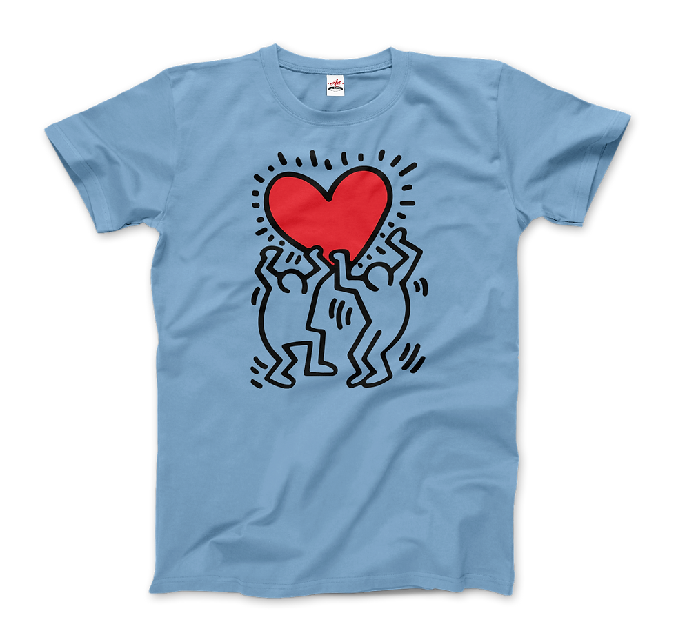 Thumbnail: Keith Haring Men Holding Heart Icon, Street Art T-Shirt