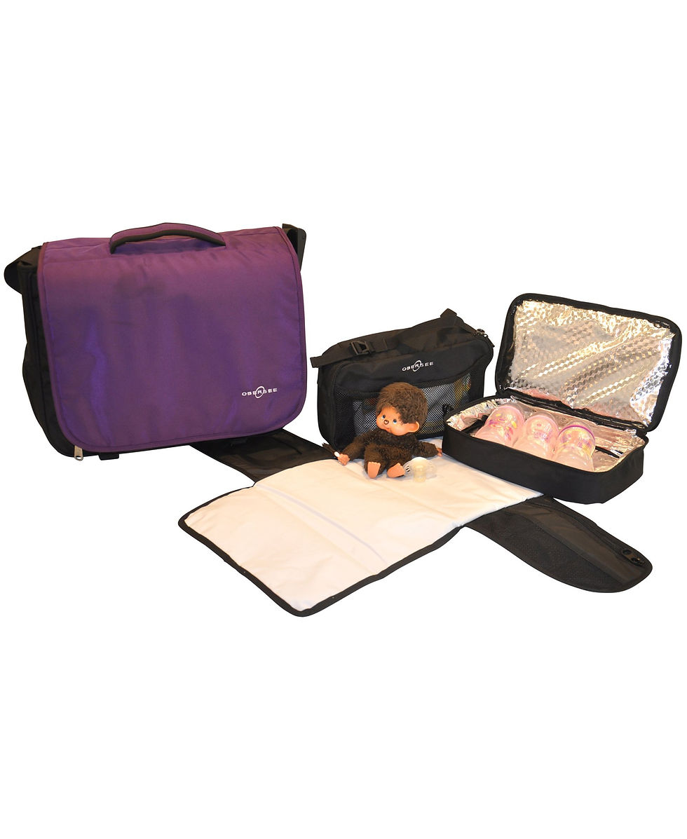 Thumbnail: Obersee Madrid Diaper Messenger Bag | Convertible Backpack | Viola