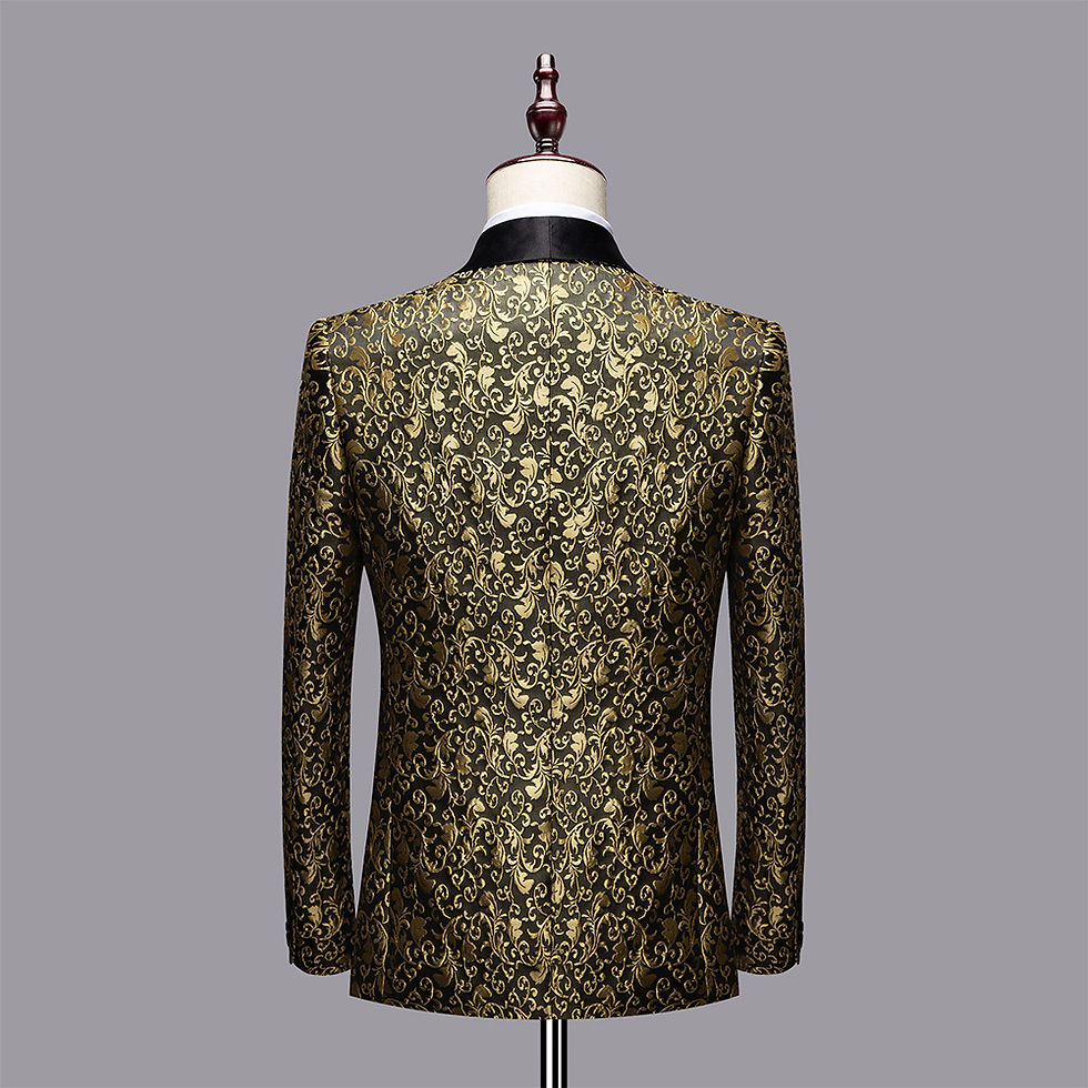 Thumbnail: Men Tuxedos Floral Pattern Casual Blazer Suit