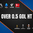 Palpites de Over 0.5 gol HT para hoje - Melhores probabilidades