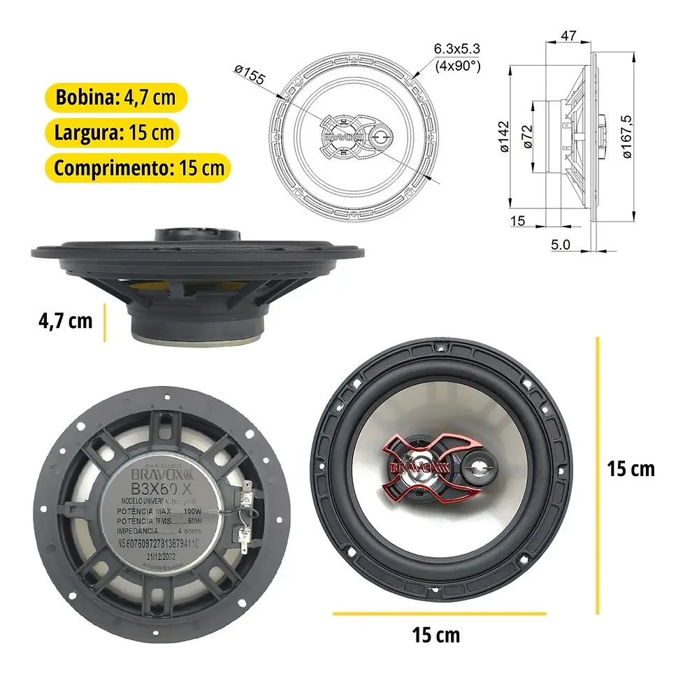 Miniatura: Alto-Falantes de Alta Qualidade – Som Potente e Cristalino