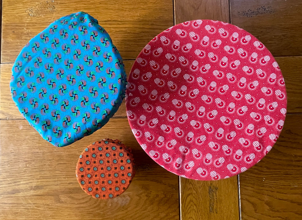 Reversible Shweshwe food covers set of three in mixed sizes