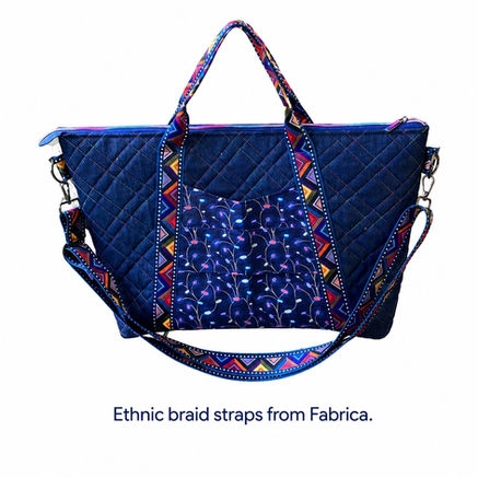 ethnic braiding used as bag strapes