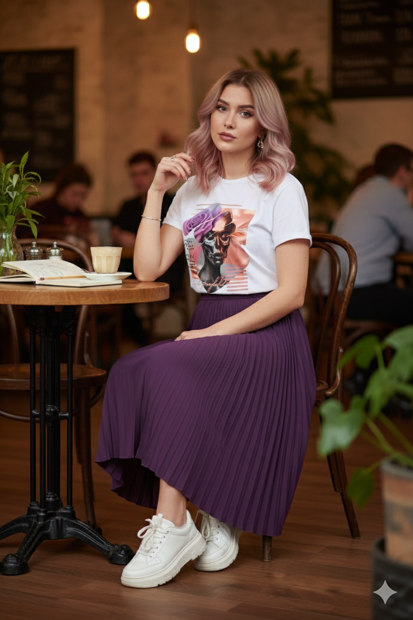 Miniaturbild: Kurzärmeliges Damen-T-Shirt im zeitgemäßen Look und "Lucida" Design