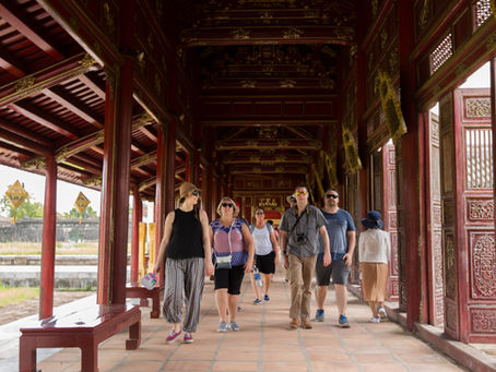 A group of travellers in Vietnam
