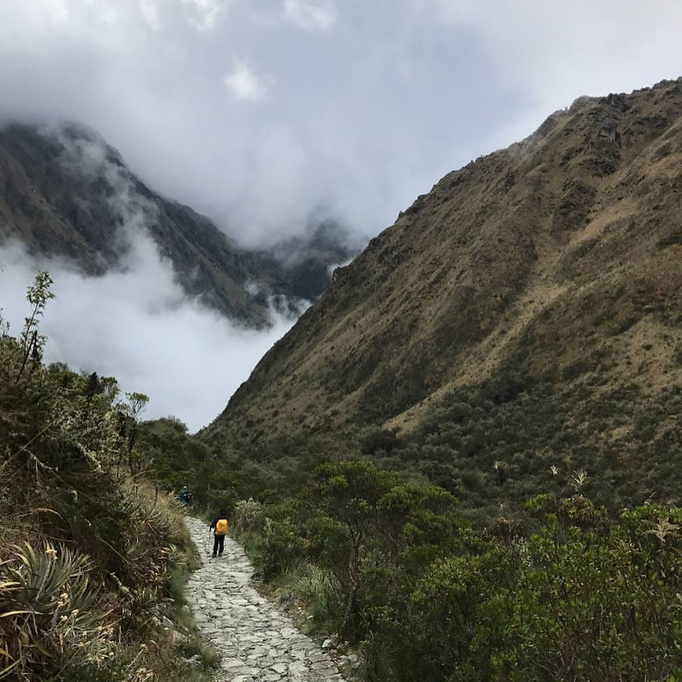 A trekker on the classic Inca Trail in Peru with Intrepid Travel