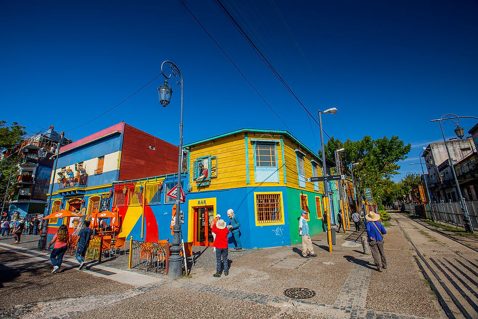 Caminito, the famous colourful buildings in La Boca in Buenos Aires