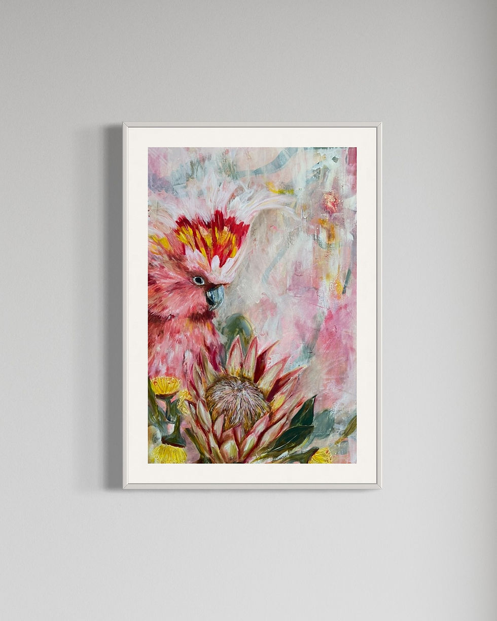 Major Mitchells Cockatoo - Pink Cockatoo - Bird Painting - Fine Art Prints - Australian Artist Emily Birdsey