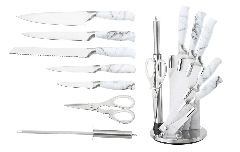 Thumbnail: stainless steel blade premium knife set for starter with Acrylic stand