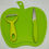 Thumbnail: Fruit knife, peeler and Apple shape cutting board good value set
