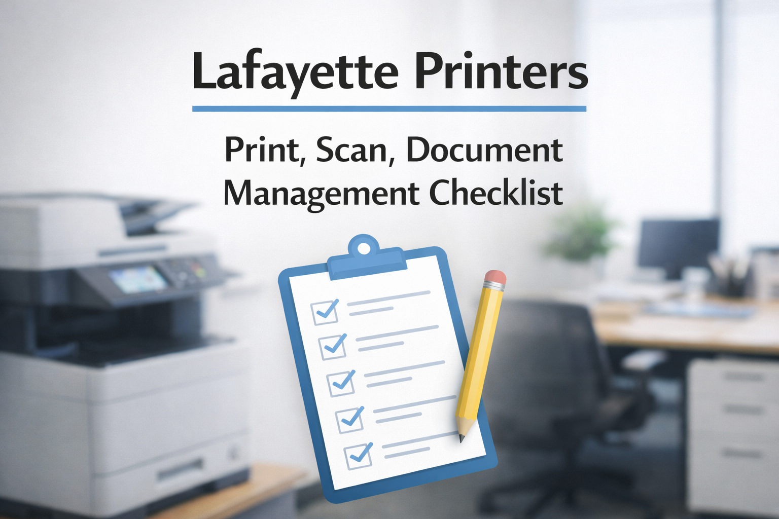 Lafayette Printers: Print, Scan, Document Management Checklist