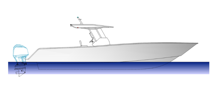 36x8 Center Console Outboard Profile