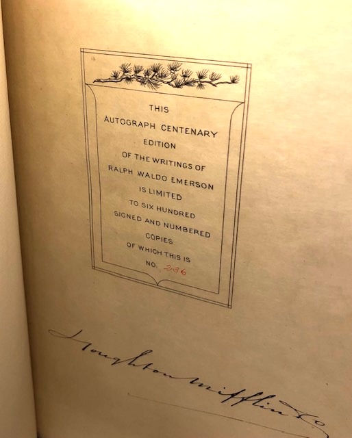 Thumbnail: Complete Works of Ralph Waldo Emerson: Autograph Centenary Edition