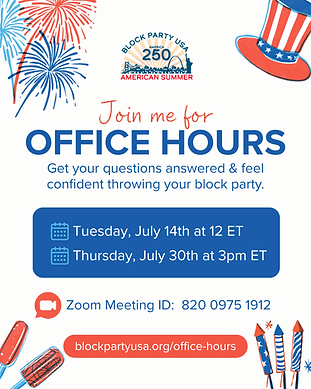 Block Party USA July Office Hours