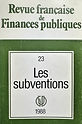 Cover page revue française de finances publiques