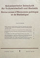 Cover page Revue suisse les 3 sages