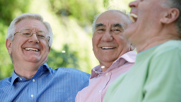 Three Friends Laughing