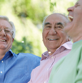 Three Friends Laughing
