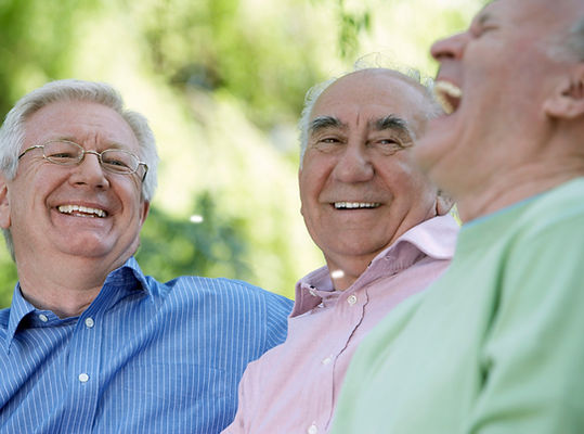 Three Friends Laughing