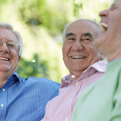 Three Friends Laughing
