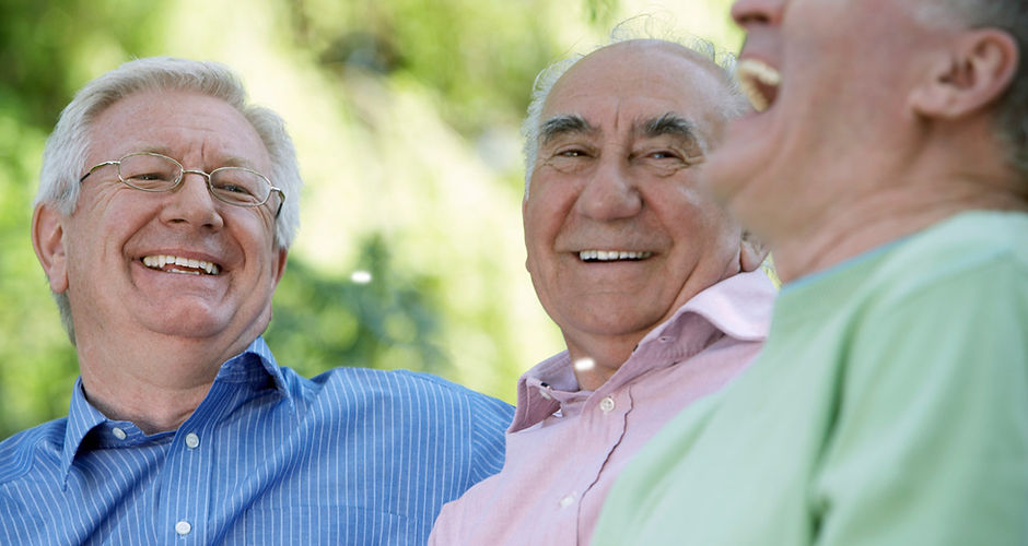 Three Friends Laughing